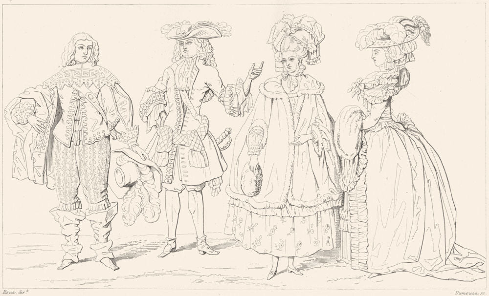 FRANCE. Henri de Lorraine; duc Bourgogne 1700; Dames en Habit Ville 1788 1875